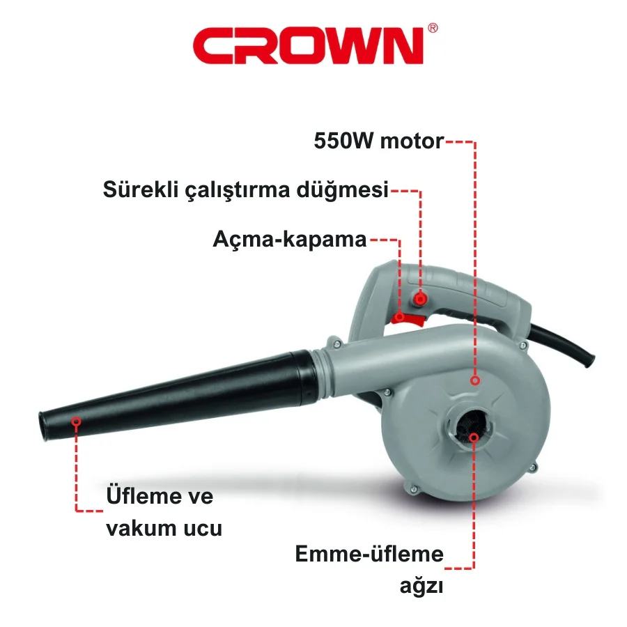 Crown Üfleyici 550W Ct17013 Crown Üfleyici 550W Ct17013