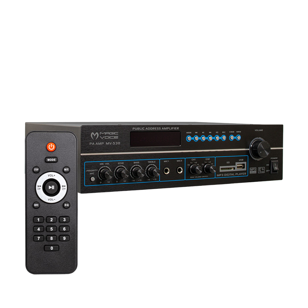 Magıcvoıce Mv-530 120 Watt Usb/Sd/Uk Bluetooh 2 MiK Girişli 2 Bölgeli Hat Trafolu Anfi Magıcvoıce Mv-530 120 Watt Usb/Sd/Uk Bluetooh 2 MiK Girişli 2 Bölgeli Hat Trafolu Anfi