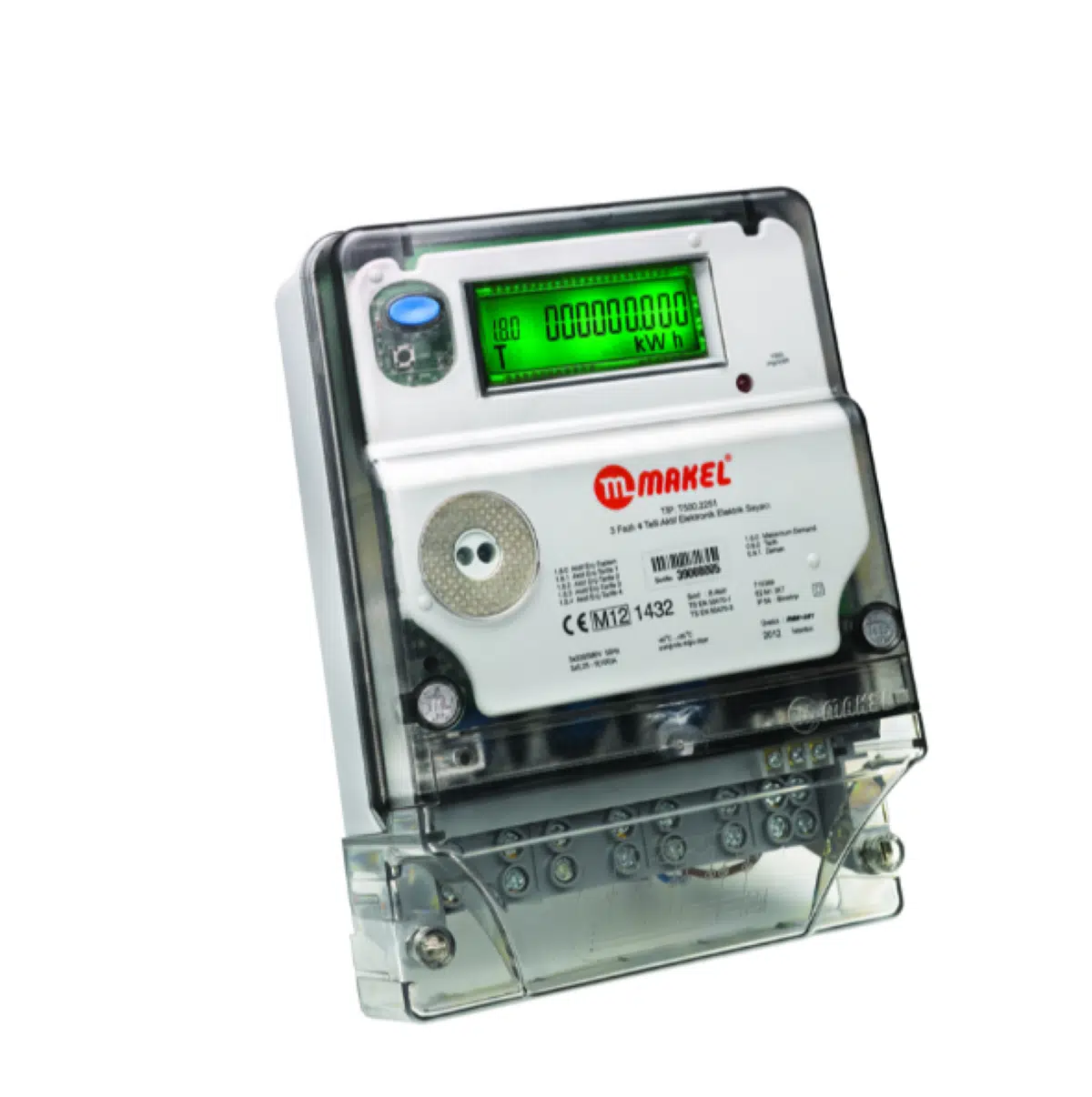 Makel T705.2251.Rs485 Trifaze Elektrik Sayacı, Haberleşmeli Tek Yönlü, 3 Fazlı, 4 Telli, 5(100)A - 1 Adet 